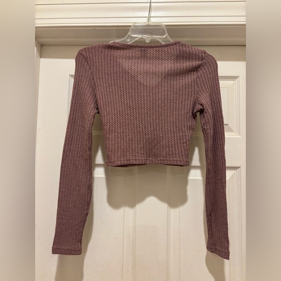 SHEIN Textured Tops-Mauve & Beige - Picture 5 of 13